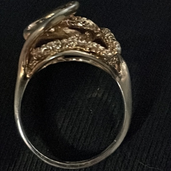 Vintage 18k HGE ESPO Freeform Gold Tone Ring w/ some wear to Gold Plate - Picture 7 of 10